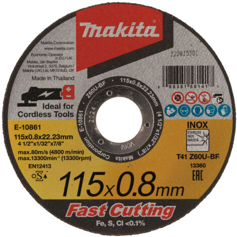 Makita Accessoires - Set lame circulaire pour acier inoxydable 115x22,23 mm, 12 pcs E-10861-12