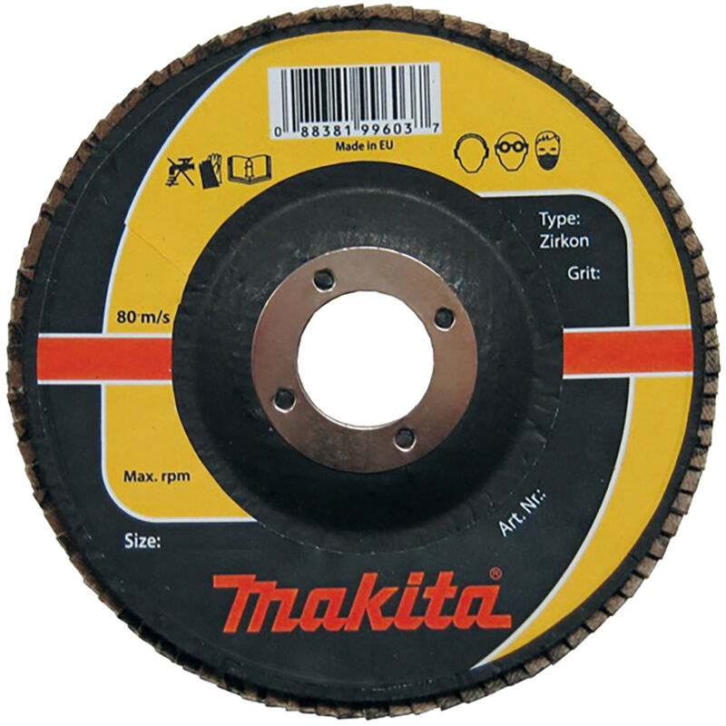 Disco lamellare Makita 1 pz. - 115 mm - 22,23 mm - K80 - acciaio inox