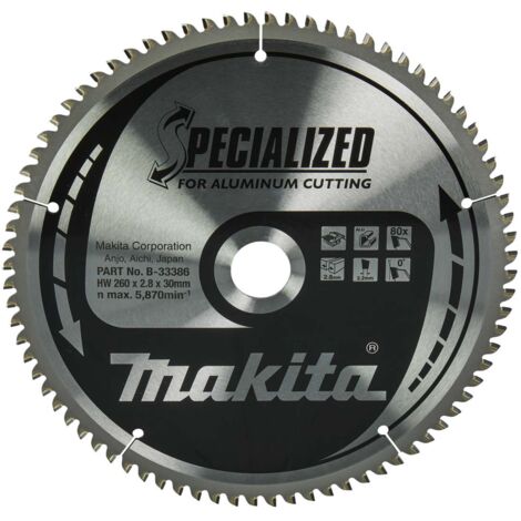Makita Accessori - Lama da sega circolare per alluminio, 260x30 mm, 80 denti B-33386