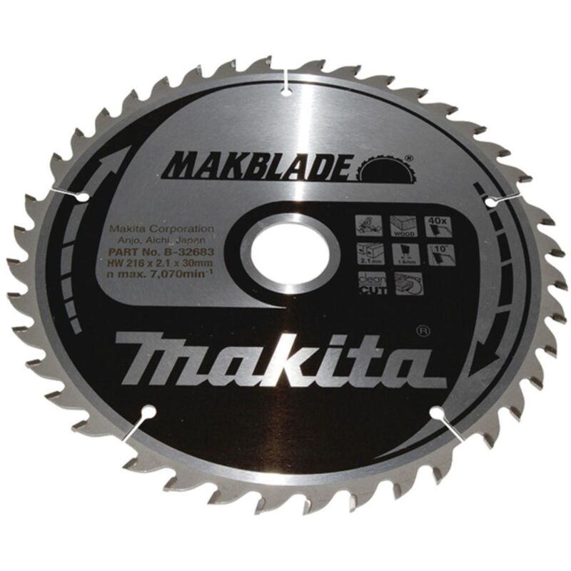 Makita - Accessori - Lama da sega circolare per legno 216x30 mm, 40 denti B-32683
