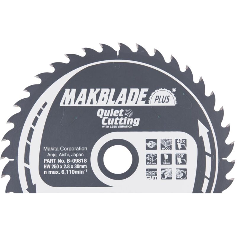 Makita - Lama circolare makblade plus 250 x 30 mm - 40 denti