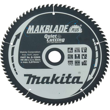 Makita Accessori - Lama da sega circolare per legno, 260x30 mm, 80 denti B-32605