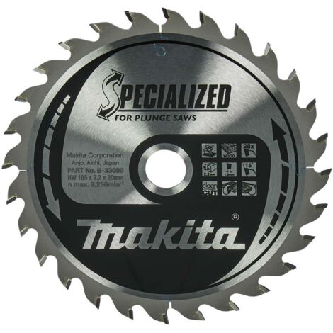 Makita Accessori - Lama per sega circolare per legno, 165x20 mm, 28 denti B-33009
