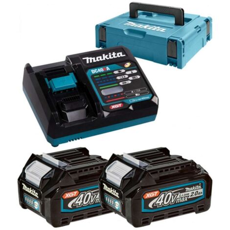 Makita Accessori - Set caricabatterie e 2 batterie 40 V XGT 2,0 Ah 191V07-0