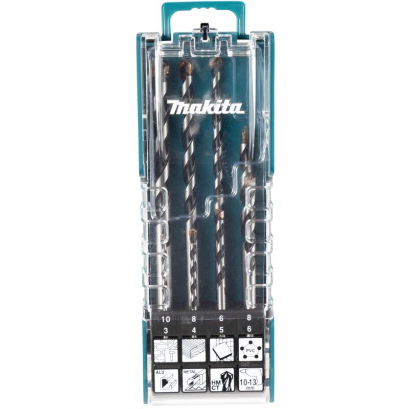 Makita - Set di punte multimateriale 8 pz. legno - alluminio - muratura - metallo - alluminio - piastrelle