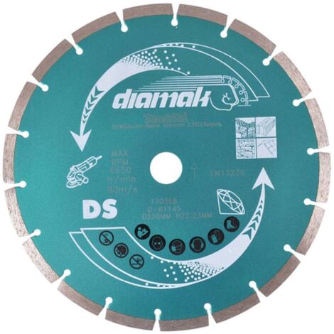 Makita Accessori - Set di dischi da taglio diamantati per cemento 230x22,2 mm, 10 pz D-61145-10