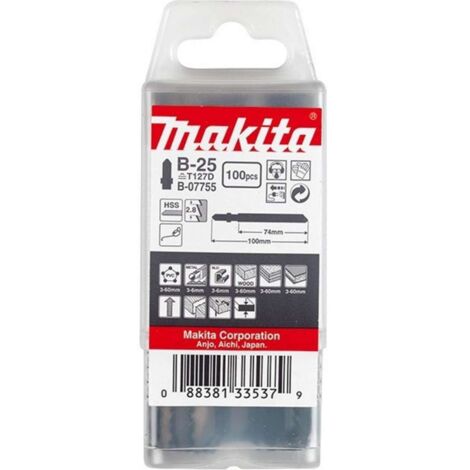 Makita Accessori - Set di lame per sega diritta 9 TPI, lunghezza 100 mm, 100 pz B-07755