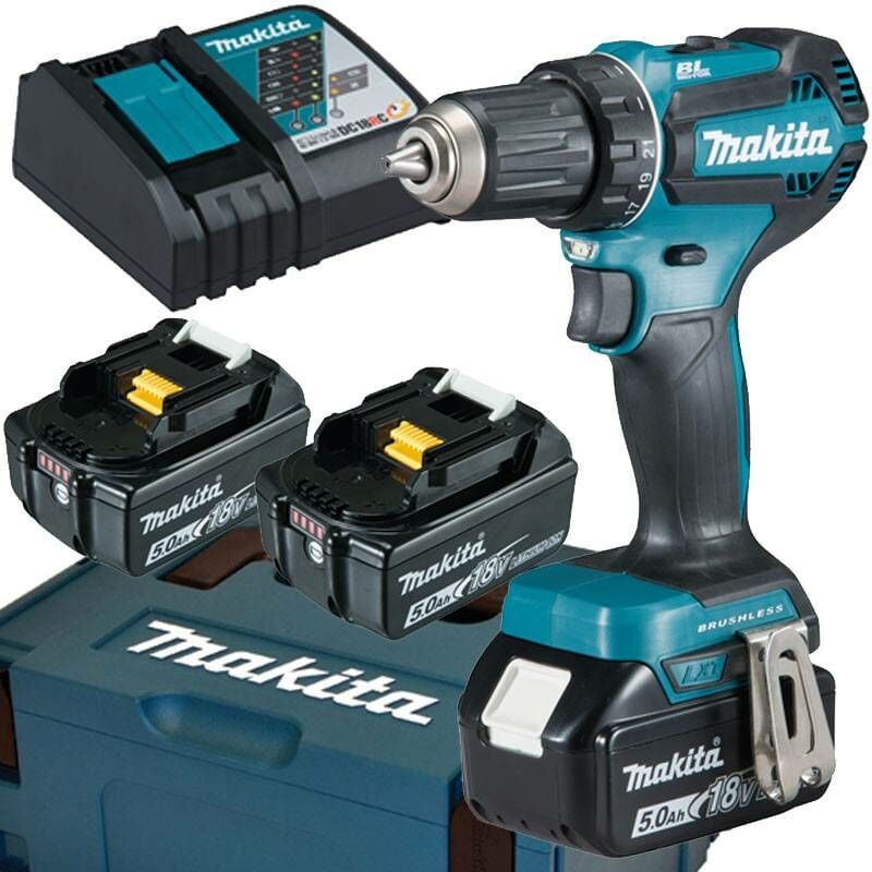 Image of Makita - Akku-Bohrschrauber DDF485RTJ3 im Macpak 3 Akkus 18 v / 5,0 Ah und Ladegerät DC18RC