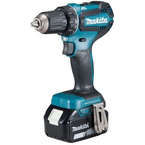Makita Akku-Bohrschrauber + 2x Akku 18V 5 Ah + Ladegerät DC18RC im MAKPAC (DDF485RTJ)