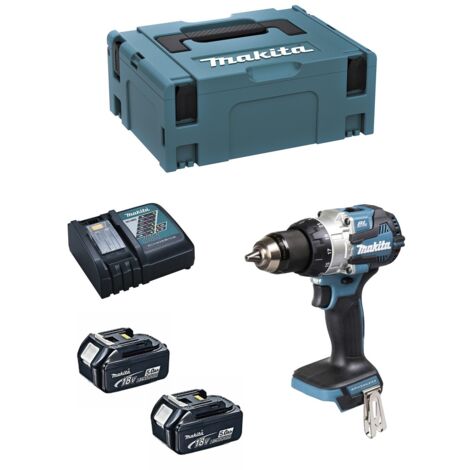 Makita Akku-Bohrschrauber DDF489RTJ, 18V 2x 5,0 Ah und Ladegerät im MAKPAC