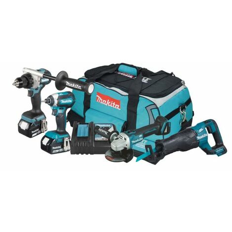 Makita Akku-Kombo-Kit 18V DLX4157TX1 mit 2 5Ah Akkus und Ladegerät-MAKDLX4157TX1
