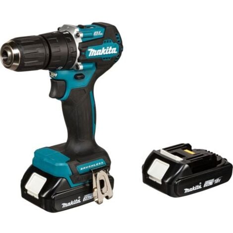 Makita Akku-Schlagbohrschrauber 18V DHP487RAJ 2x BL1820B DC18RC Makpac M4 Bit