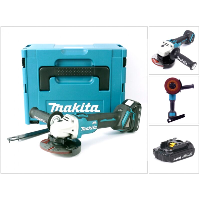 Image of Makita DGA 504 Y1J Akku Winkelschleifer 18V 125mm Brushless + 1x Akku 1,5Ah + Makpac - ohne Ladegerät