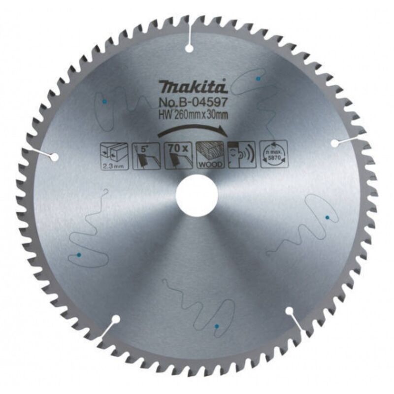 Makita - B-04597 Lame De Scie Circulaire Standard tct 260x30mm 70T Bois