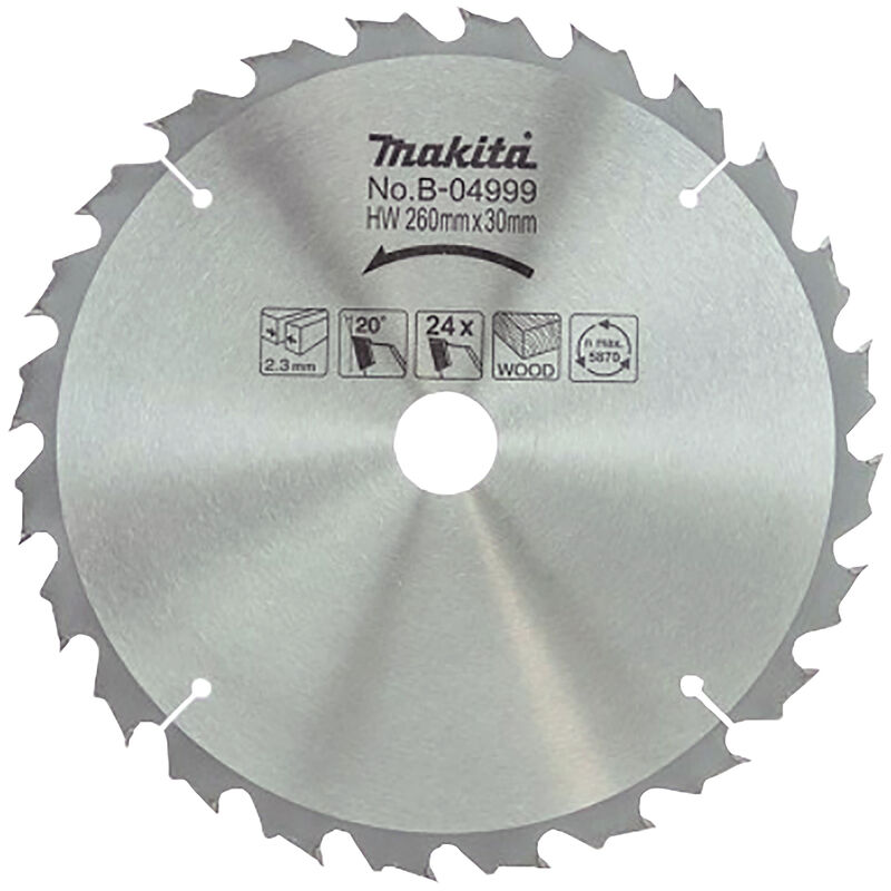 Makita - B-04999 Lame De Scie Circulaire Standard tct 260x30mm 24T Bois Bois