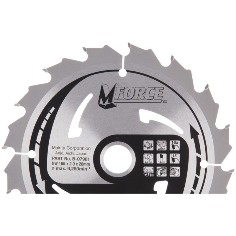 Lama per sega circolare Makita, MFORCE 165 x 20 mm - 16 denti