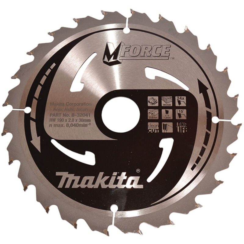 Makita - lame carbure mforce bois 190X30MM 24D B-32041