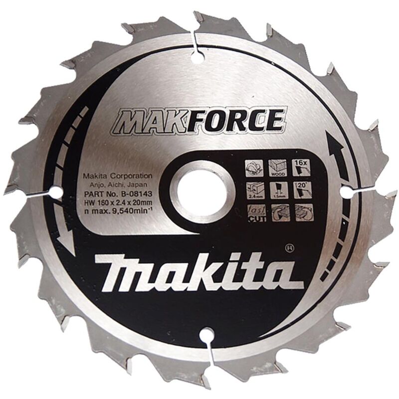 Lama circolare Makita, MAKFORCE 160 x 20 mm - 16 denti
