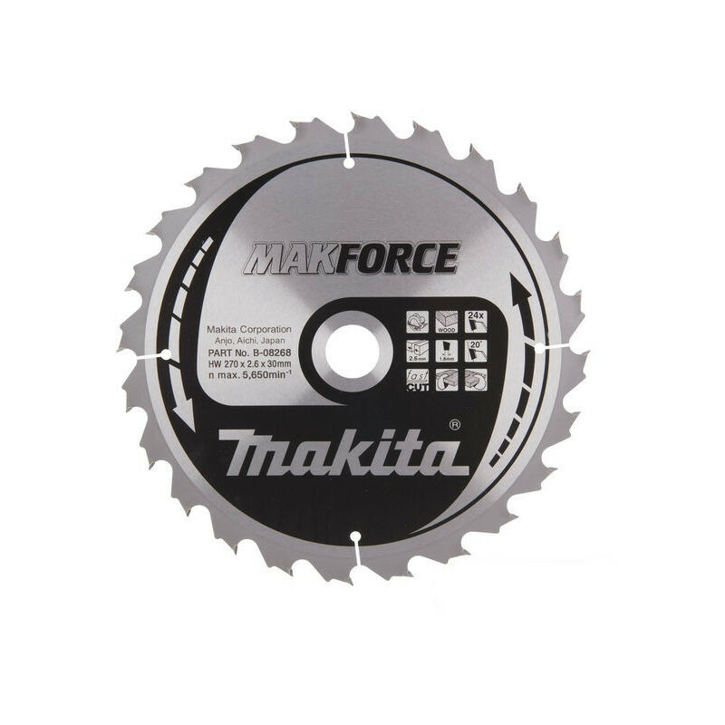

Makita - Hoja de sierra circular de carburo 270 mm 24 dientes - B-08268