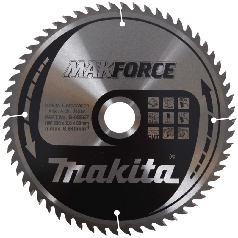 Lama circolare Makita, MAKFORCE 230 x 30 mm - 60 denti