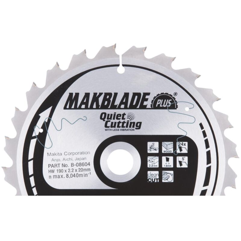 Lama circolare Makita, MAKBLADE PLUS 190 x 20 mm - 24 denti