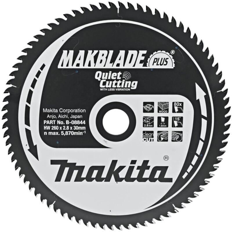 Lama circolare Makita makblade plus 260 x 30 mm - 80 denti