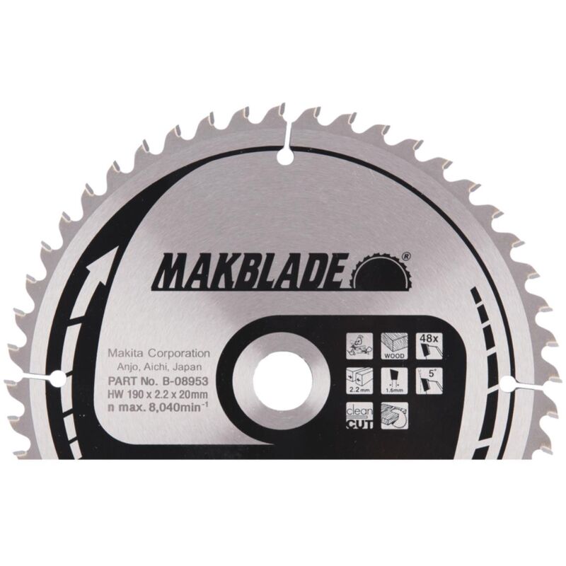 Makita - Lama circolare makblade 190 x 20 mm, 48 denti