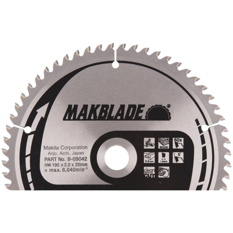 Lama circolare Makita, MAKBLADE 190 x 20 mm, 60 denti