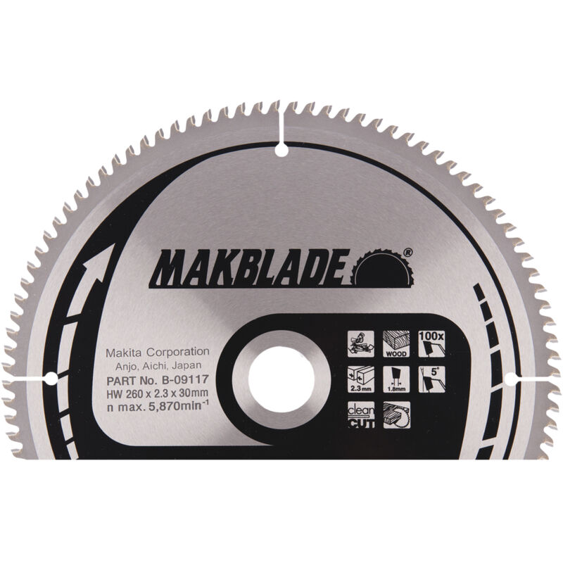 Lama circolare Makita, MAKBLADE 260 x 30 mm, 100 denti
