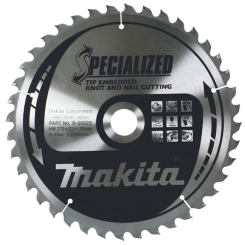 Lama circolare Makita tagliente incassato 355 x 30 mm - 40 denti