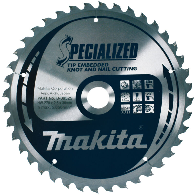 Lama circolare Makita tagliente incassato 270 x 30 mm - 40 denti