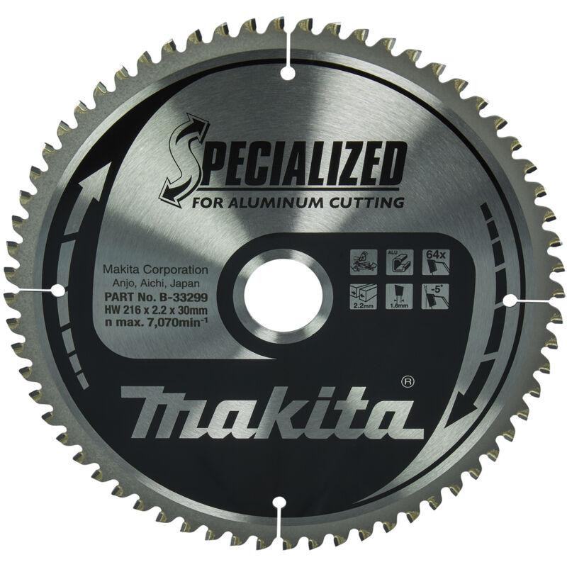 Lame Carbure Makita B 33299 Specialized Pour Aluminium 216 X 30 X 64 Dents - vue 4