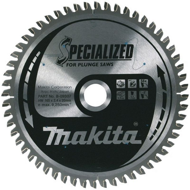 

MAKITA B-10344 - Disco de sierra especial incision de 165x2.4 llanta 1.7 mm 48z 5 grados eje de 20