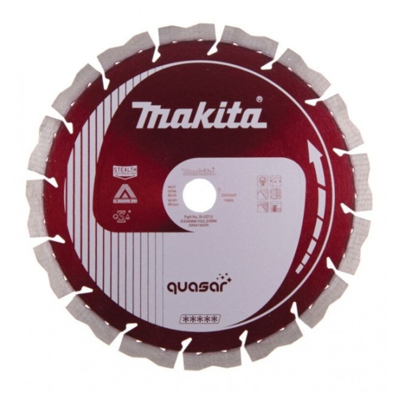 Quasar Stealth Lame diamantée silencieuse universelle pour usage à sec et à l'eau - 350x25.4 mm - Makita