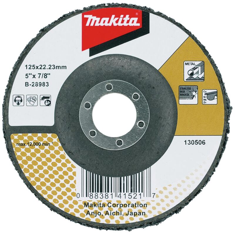 Makita disco di pulizia 1 pz. - 125 mm - 22,23 mm - Standard - Nero - Fibra di vetro