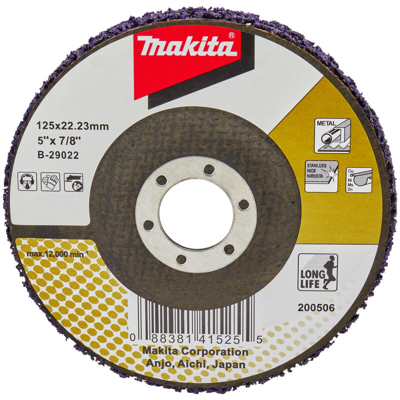 Makita disco di pulizia Longlife 1 pz. - 125 mm - 22,23 mm - Longlife - Viola - Fibra di vetro