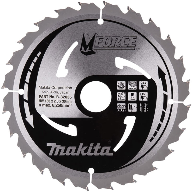 Makita - B-32035 Lame de scie circulaire Makforce tct 185x30mm 24T bois