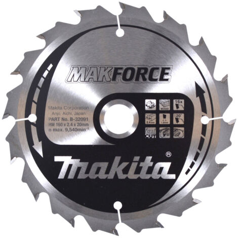 Makita B-32091 Lame de scie circulaire Makforce TCT 160x20mm 16T bois