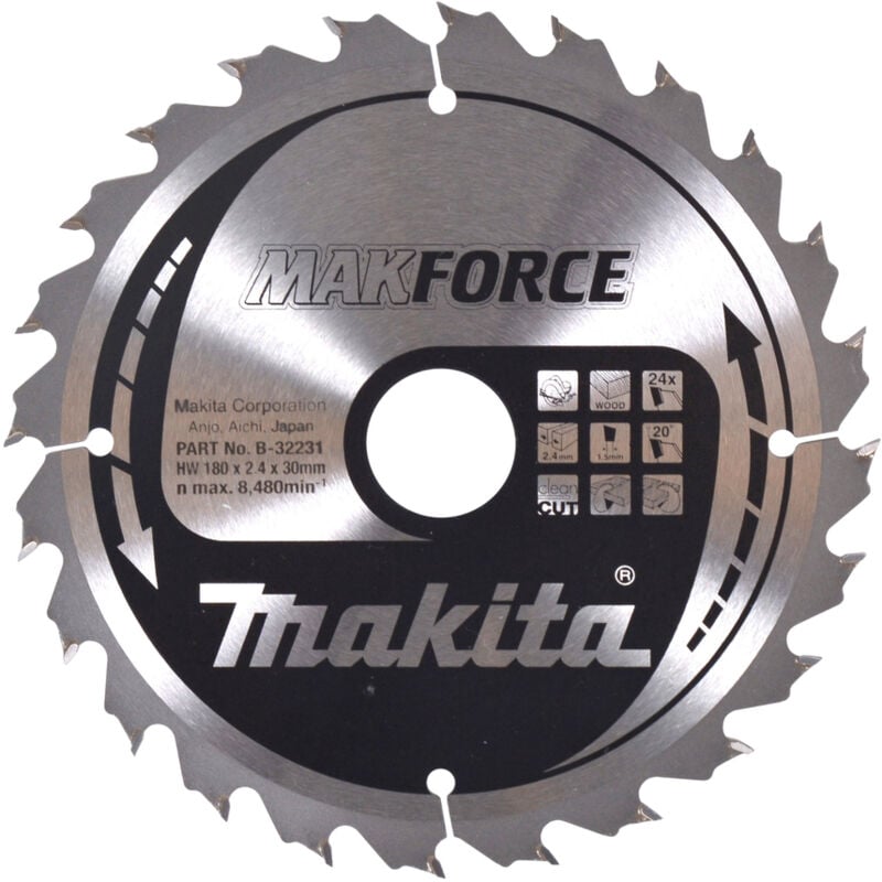Makita - B-32231 Lama Sega Circolare Makforce t.c.t. 180x30mm 24T Legno