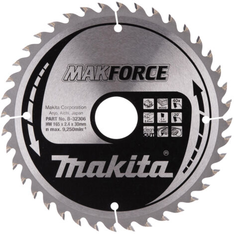 Makita B-32306 Lame de scie circulaire Makforce TCT 165x30mm 40T Bois