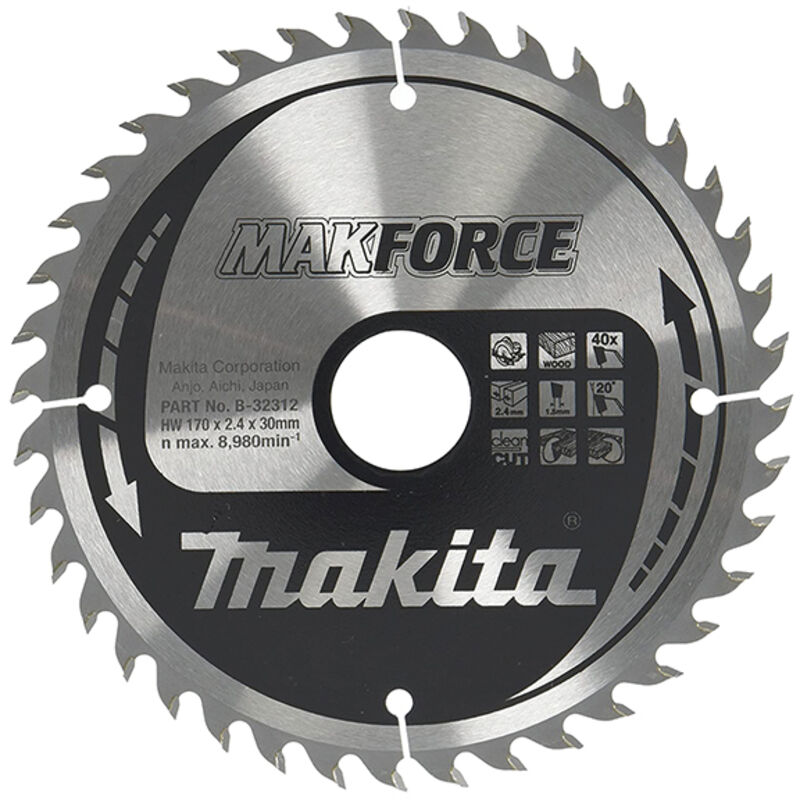 Lama circolare Makita MAKFORCE 170 x 30 mm - 40 denti - legno