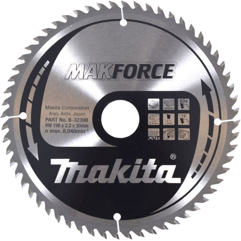Lame de scie MAKFORCE B 32390 pour une coupe extra nette dans la bois Extra Fine Cut Makita B 32390 - vue 3