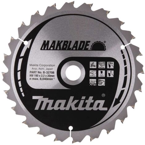 Makita B-32708 190mm x 20mm x 24T Mitre Saw Blade