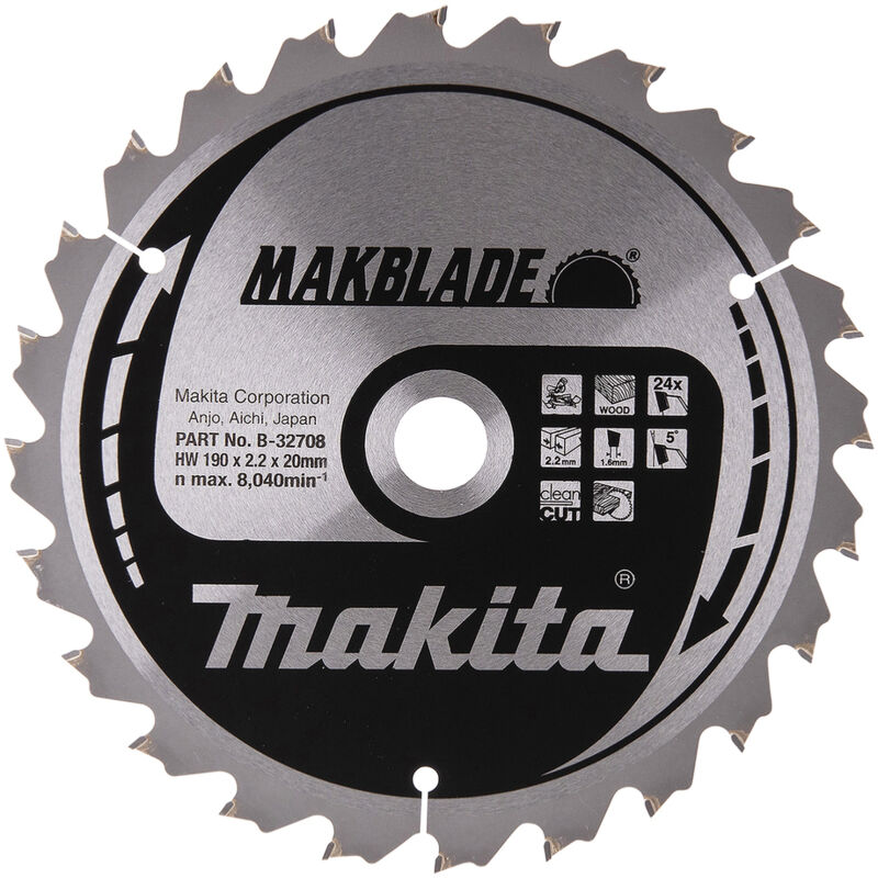 Makita - lame carbure makblade bois 190X20MM 24 dents - B32708