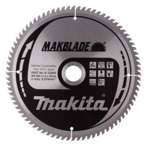 Makita B-32845 Makblade Lama TCT per troncatrici 260x30 per legno