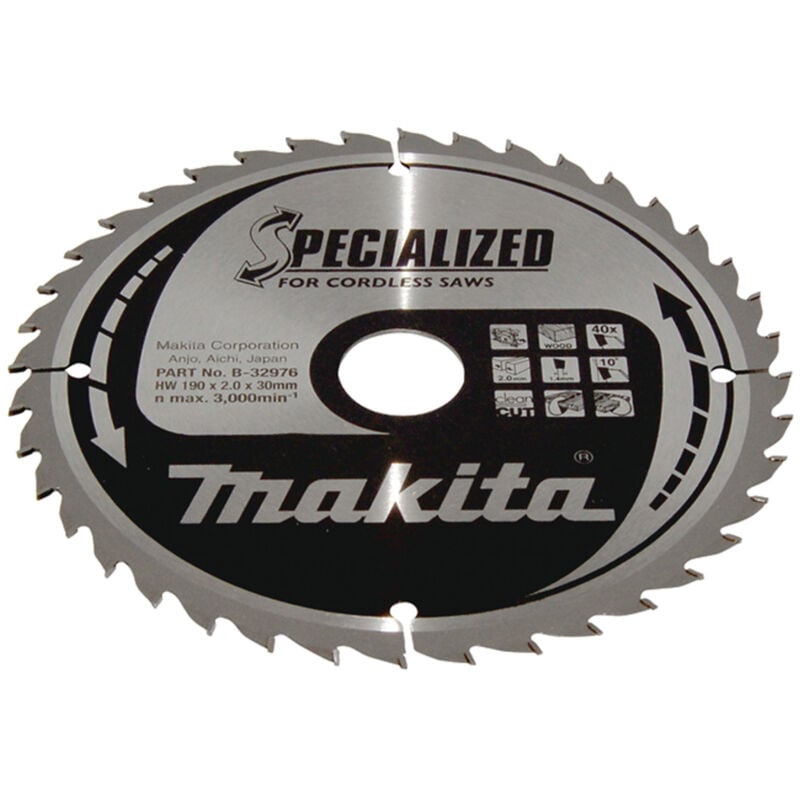 Makita - B-32976 Lama Sega Circolare Specialized t.c.t. 190x30mm 40T Legno