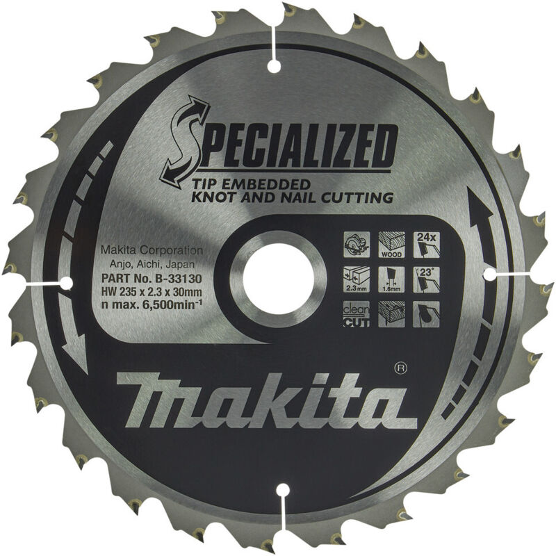 B-33130 Disco sierra circular , Specialized T.C.T, 235 x 30 mm, 24 D