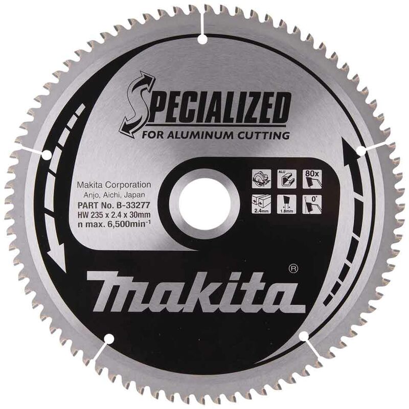 Image of B-33277 Lama Specialized Alluminio t.c.t. 235x30mm 80T - Makita