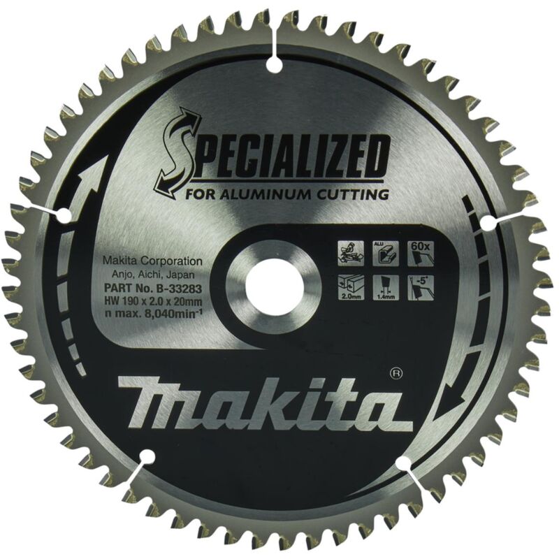 Lama per sega circolare Makita tct, speciale, tct tct - 190 x 20 mm - 60 denti - alluminio