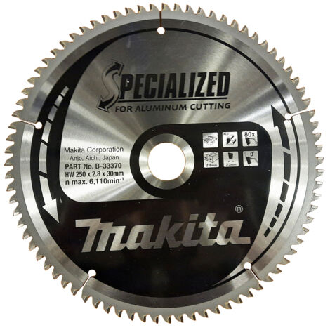 Makita B-33370 Lama Sega Circolare Specialized 250x30mm 80T Alluminio